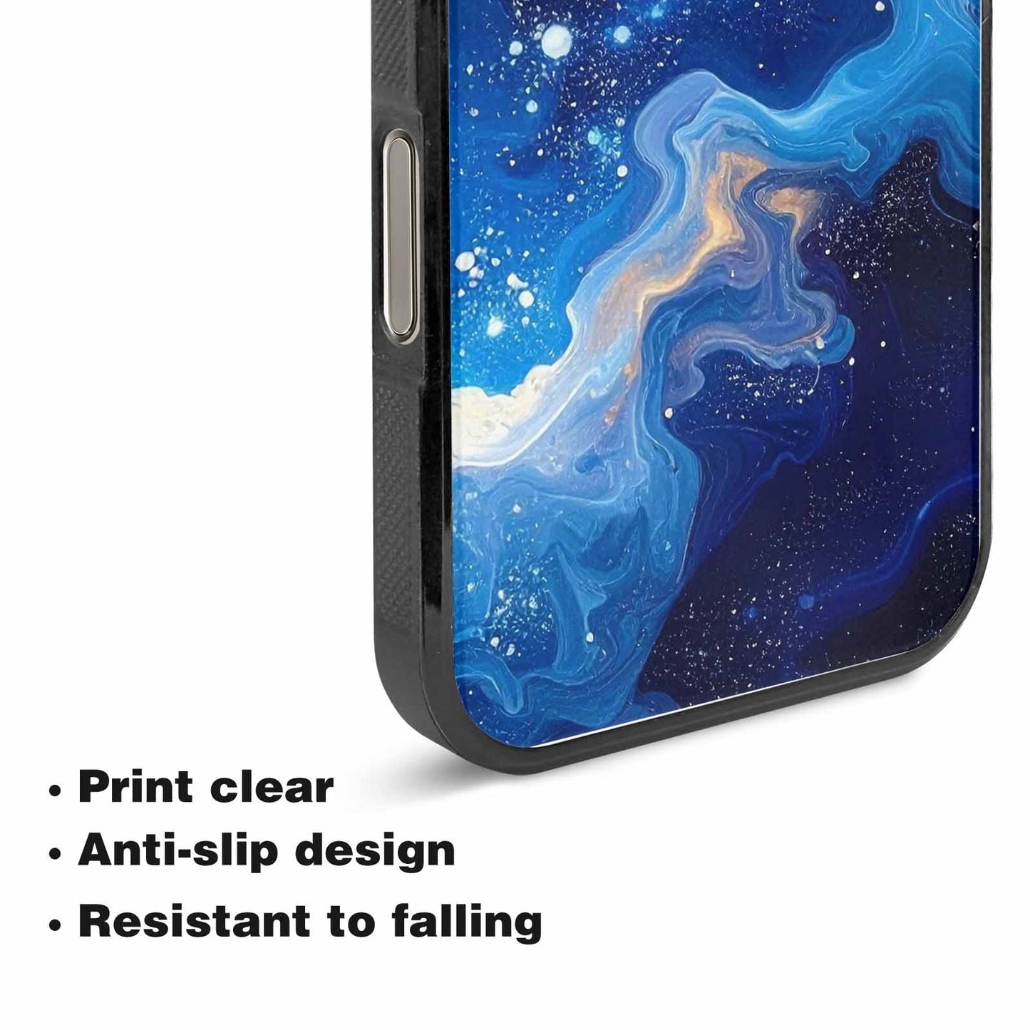 iPhone 15 Pro Max Case — Galaxy Art Blue Starfield Small Galaxy, Customized Protective Case