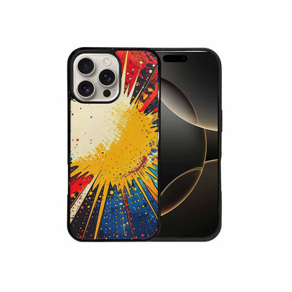 iPhone 16 Pro Max Case — Comic Halftone Comic Bursts Pattern Hundreds, Custom Printed Phone Case