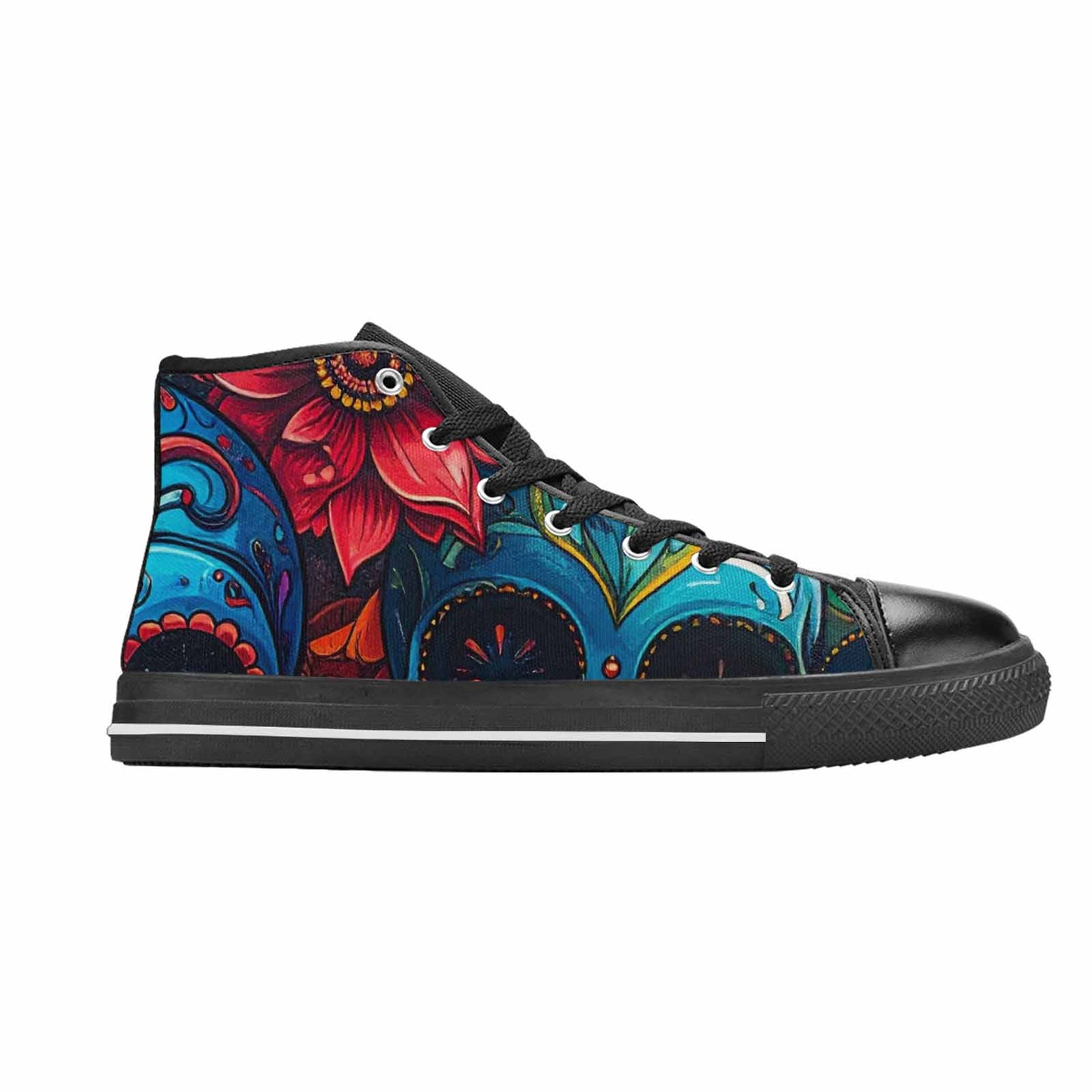 MEN'S Graffiti Skull High Top Canvas Y2K Custom Shoes
