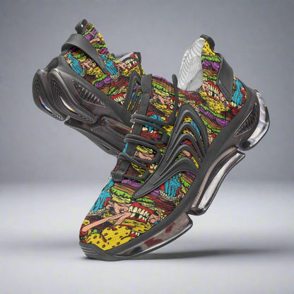 Dragon Neon Electric Unique UNISEX Bold Art - Freaky Shoes | Custom Art Sneakers