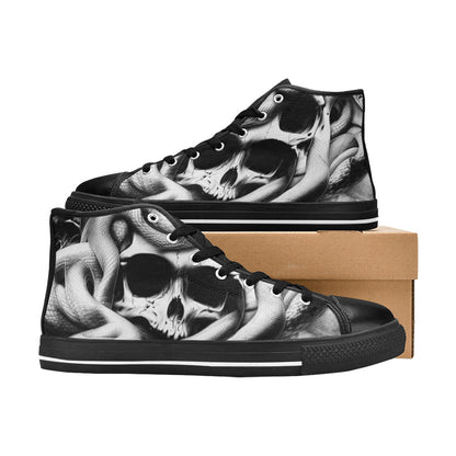 MEN'S Cc Snake Skull Art High Top Canvas Vivid Sneakers