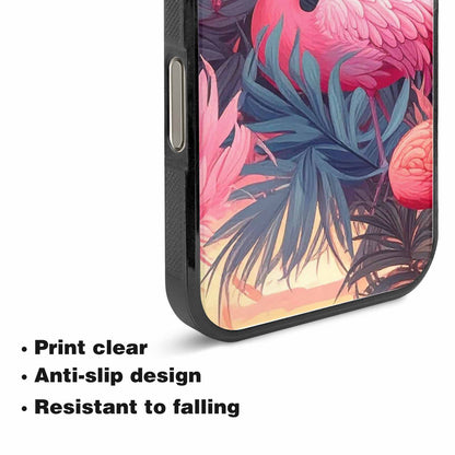 iPhone 15 Pro Max Case — Flamingo Tropical Flamingo Tropical Pattern Hundreds, Personalized Phone Case