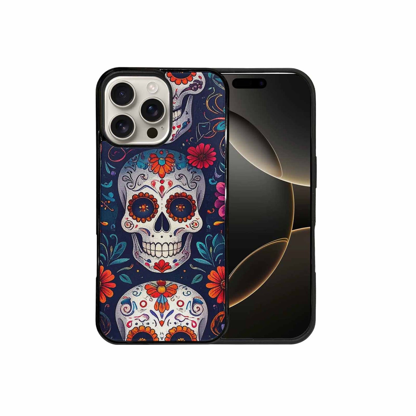 iPhone 16 Pro Max Case — Day Dead Sugar Skull Art 100s, Custom Designed Case Cover