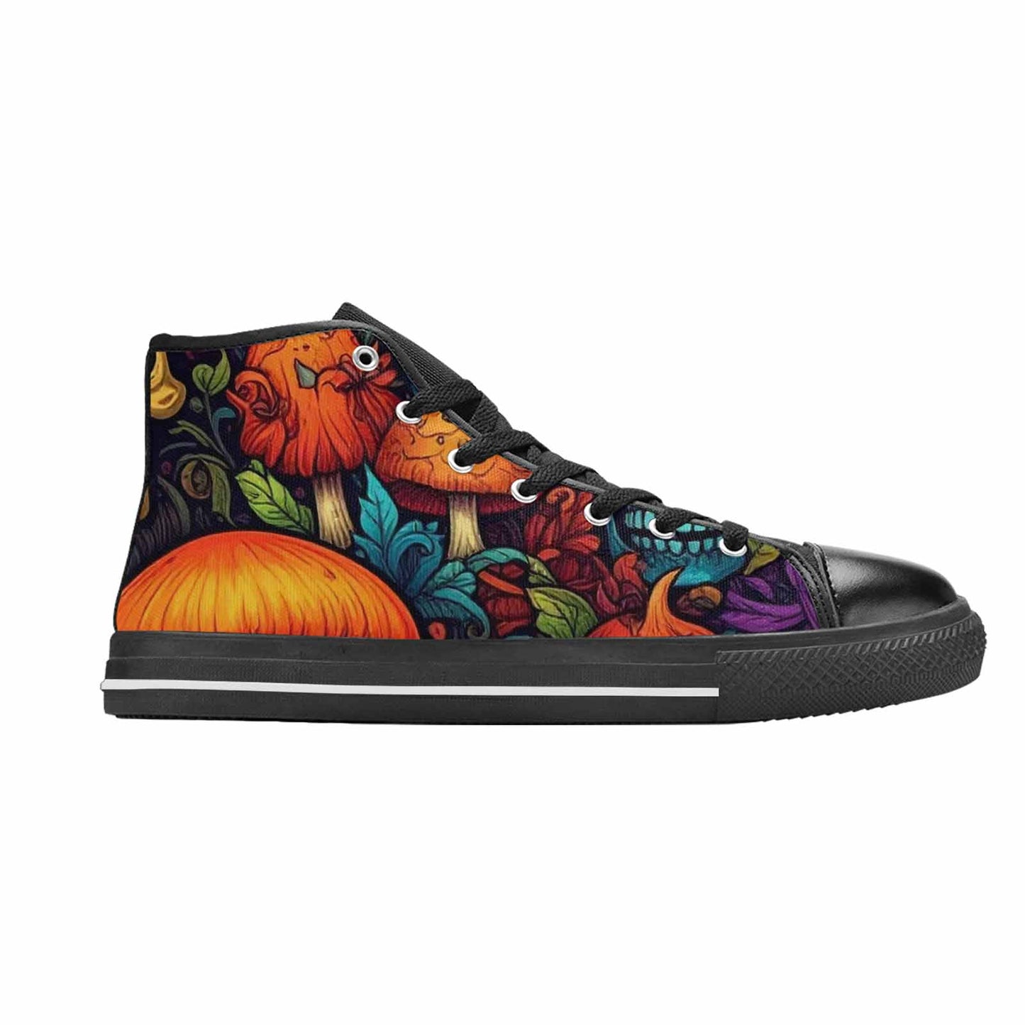 WOMEN'S Mushrooms And Skulls High Top Canvas Aesthetic Shoes