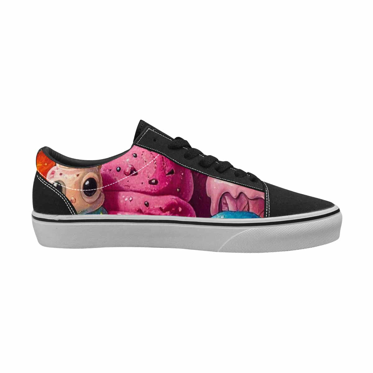 WOMEN'S Melting Ice Cream Monster Lace-Up Canvas Dark Academia Custom Sneakers