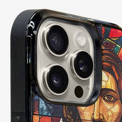 iPhone 16 Pro Max Case — Jesus Face Small Cross And Faith, Customized Protective Case