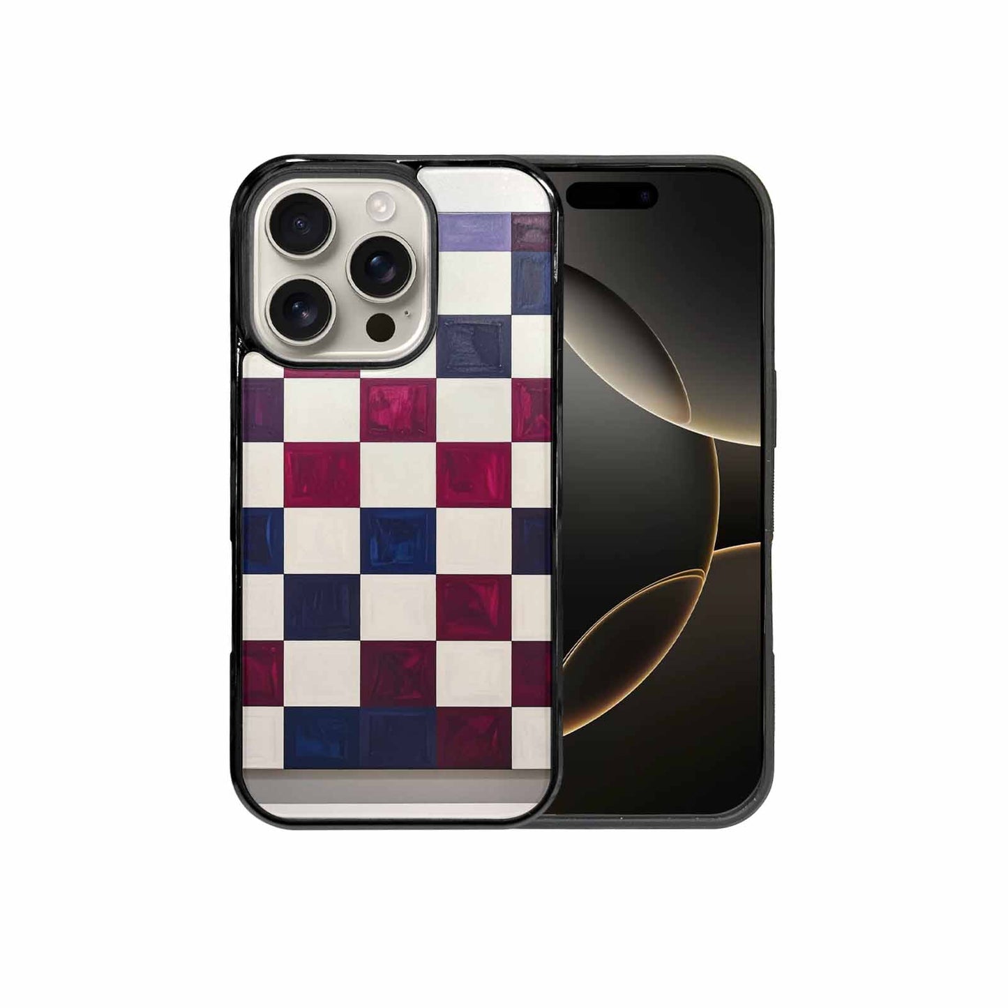 iPhone 16 Pro Case — Checkerboard Print, Custom Art Phone Cover