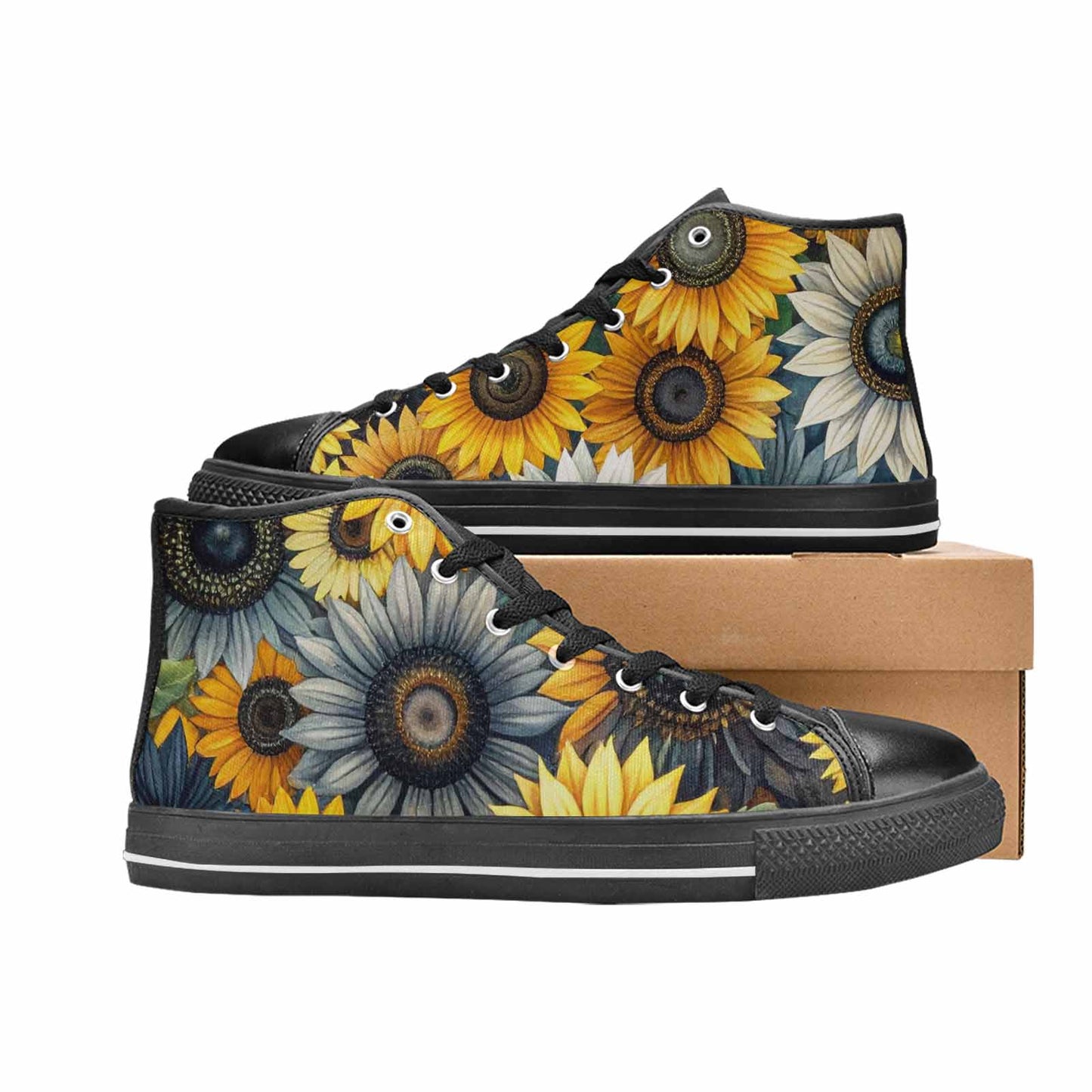 WOMEN'S Blend Melt Them High Top Canvas Wallpaper Art Custom Sneakers