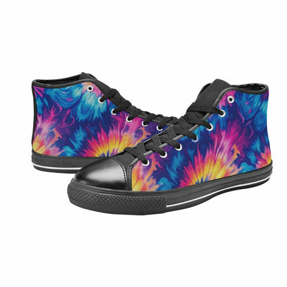 MEN'S Tie Dye Swirl High Top Canvas Cottagecore Sneakers