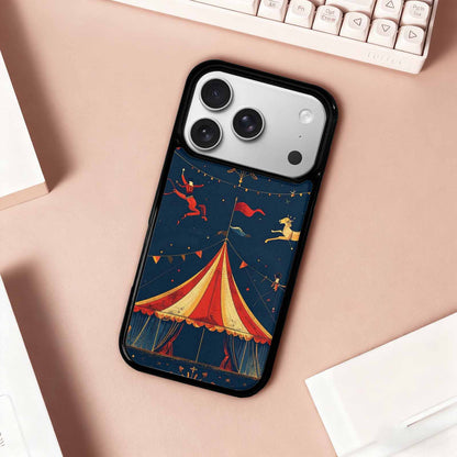 iPhone 17 Pro Case — Vintage Circus Art Pattern Retro Vintage, Custom Printed Phone Case