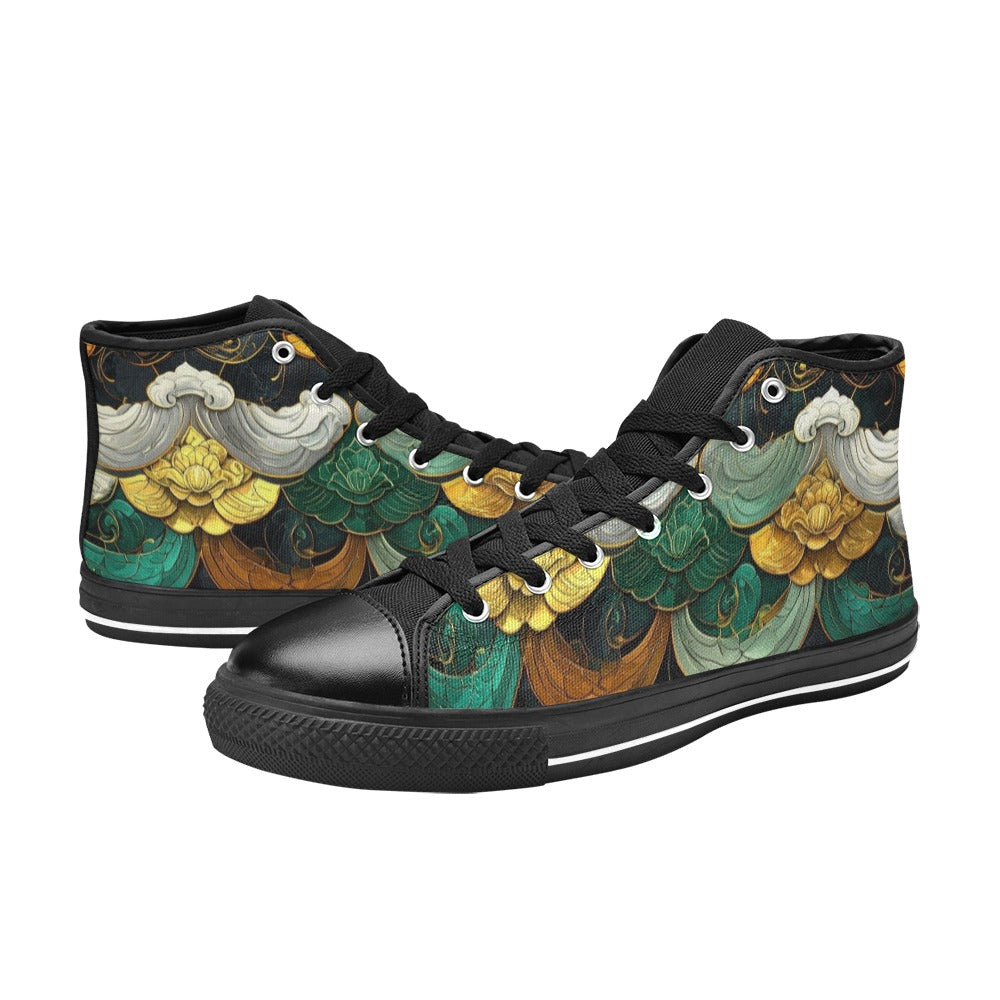 MEN'S Dragon Scale Fantasy Art High Top Canvas Grunge Custom Shoes