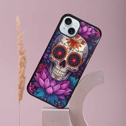 iPhone 15 Plus Case — Lotus Many Hundreds Of Skulls Art, Custom Printed Phone Case