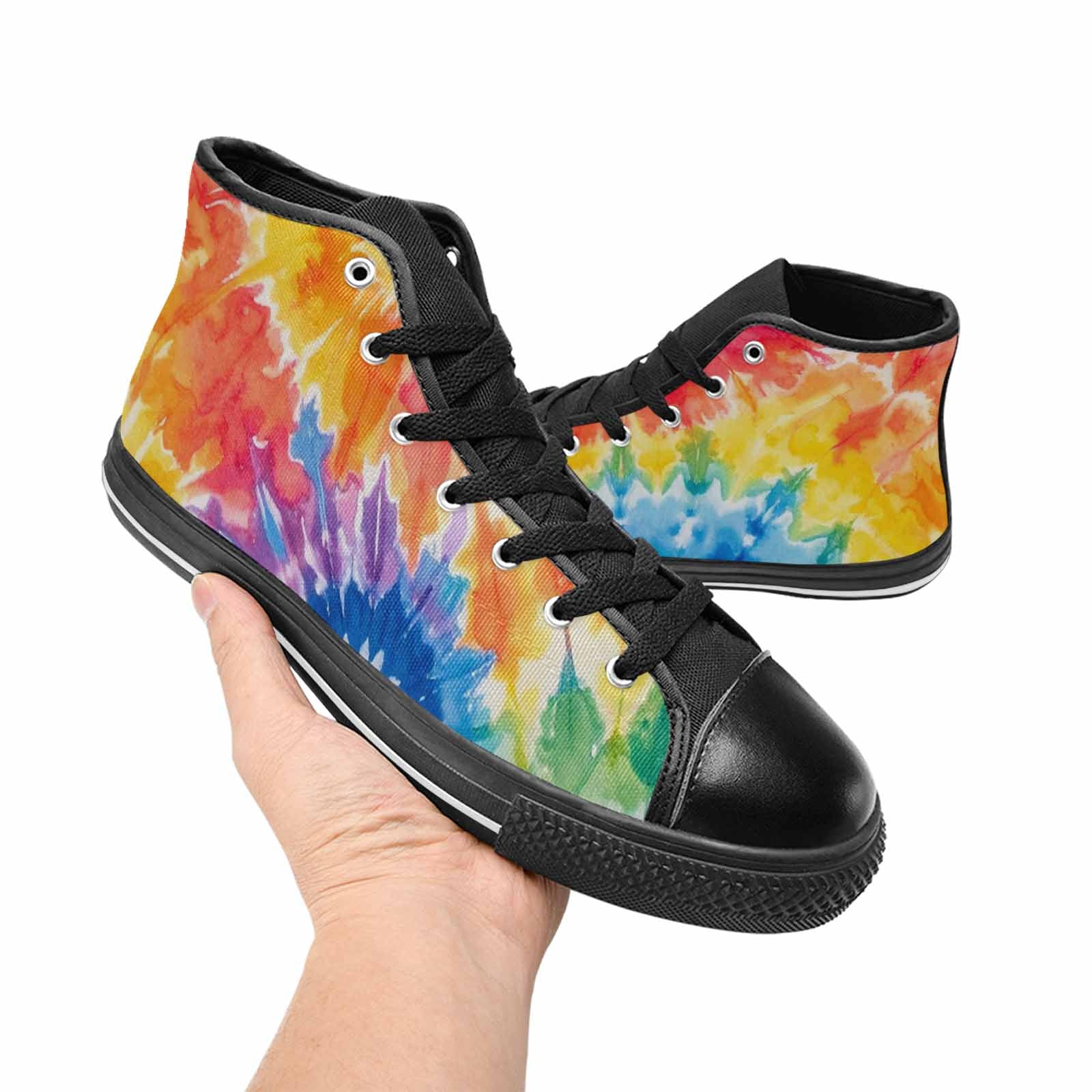 MEN'S Tie Dye Swirl High Top Canvas Grunge Custom Sneakers