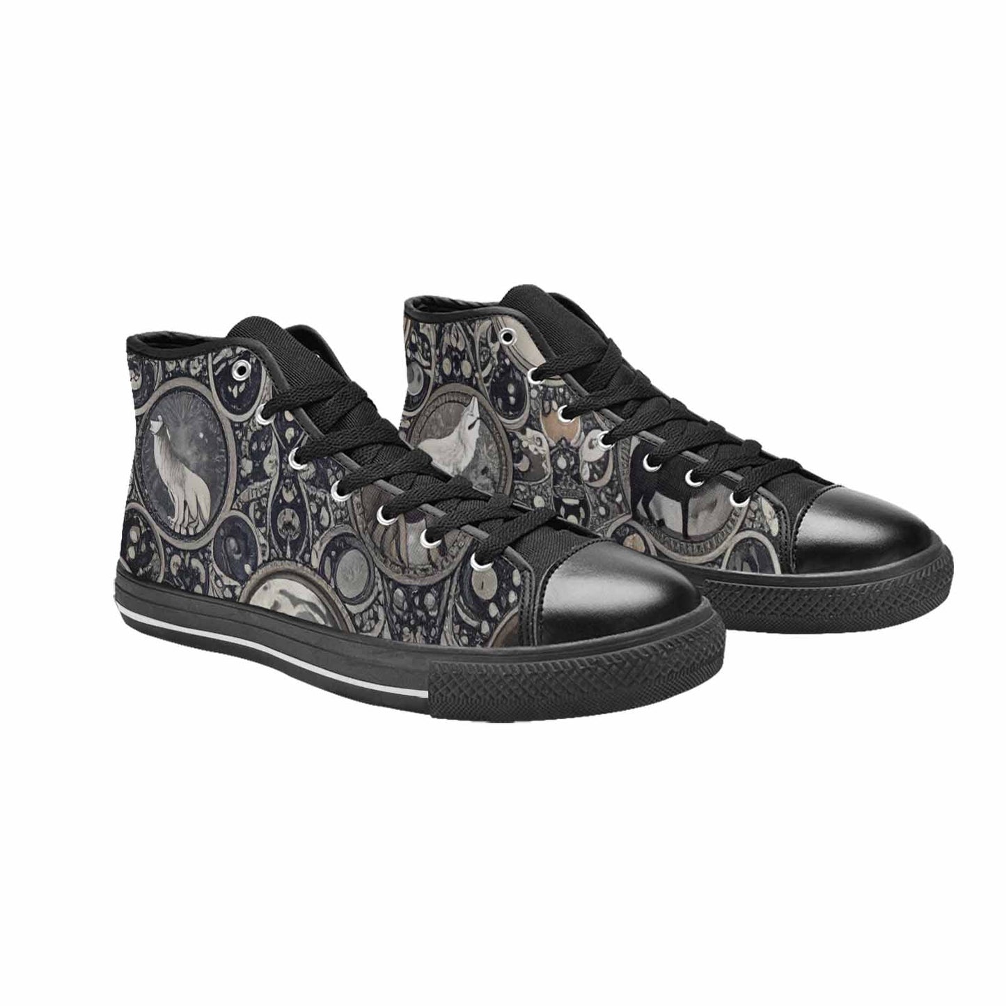 MEN'S Wolves Everywhere Collage High Top Canvas Y2K Custom Sneakers