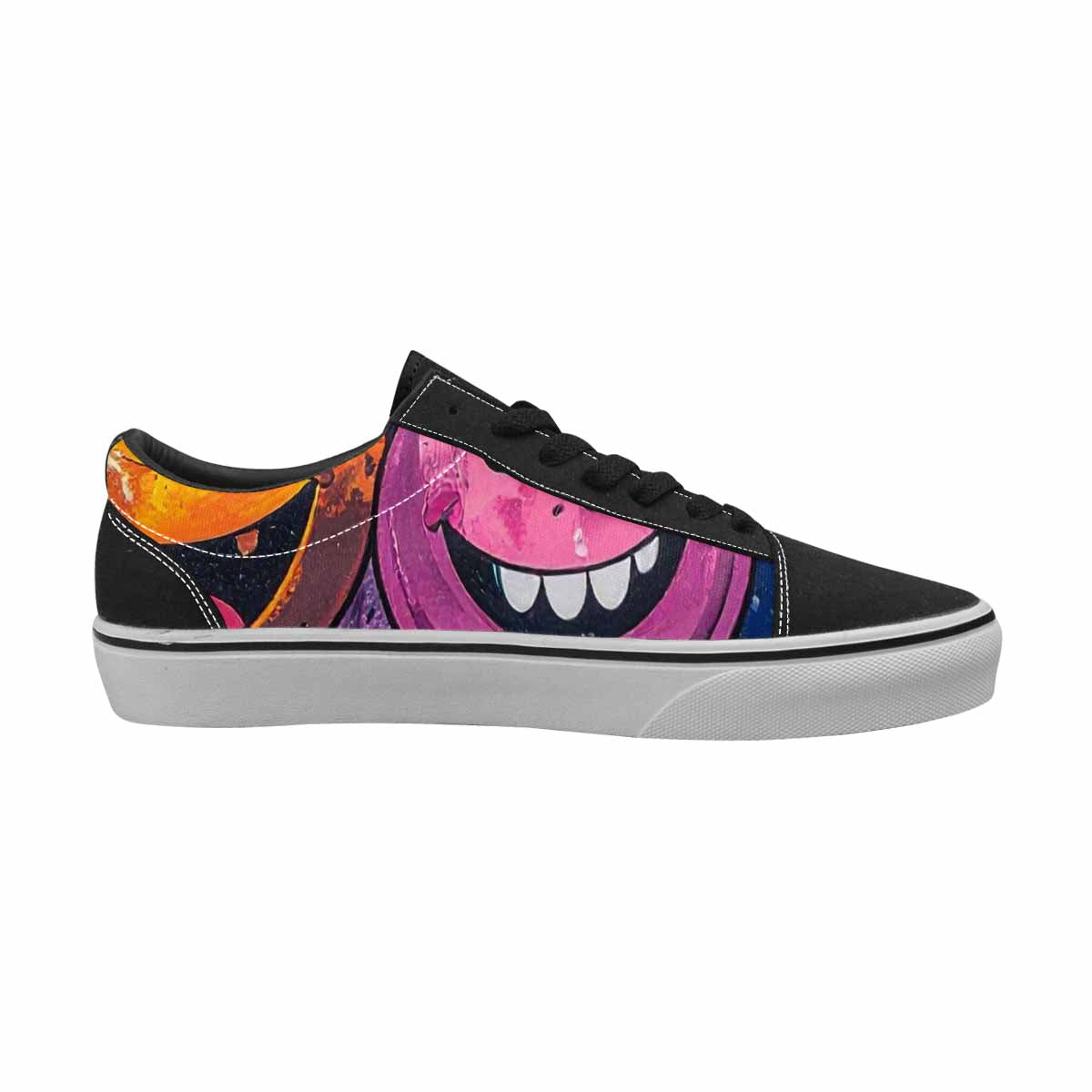WOMEN'S Melting Moon Smiley Lace-Up Canvas Cottagecore Sneakers