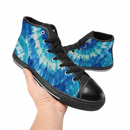 WOMEN'S Tie Dye - High Top Canvas Vibrant Chaos Custom Sneakers