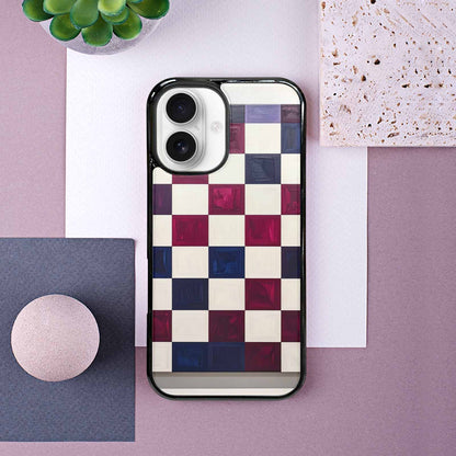 iPhone 16 Case — Checkerboard Print, Unique Phone Case Design