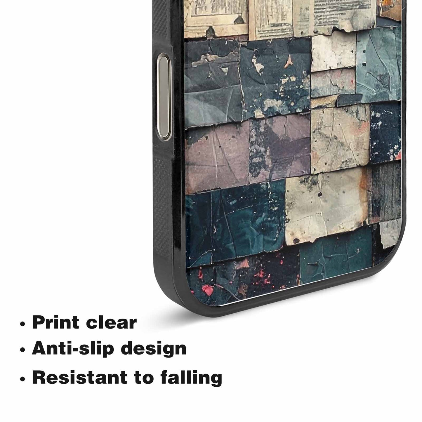 iPhone 15 Pro Max Case — Distressed Grunge Texture Pattern Hundreds Of, Custom Phone Case