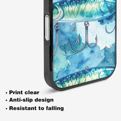 iPhone 16 Case — Fishing Lure And Hook Pattern Seamless, Original Design Phone Case