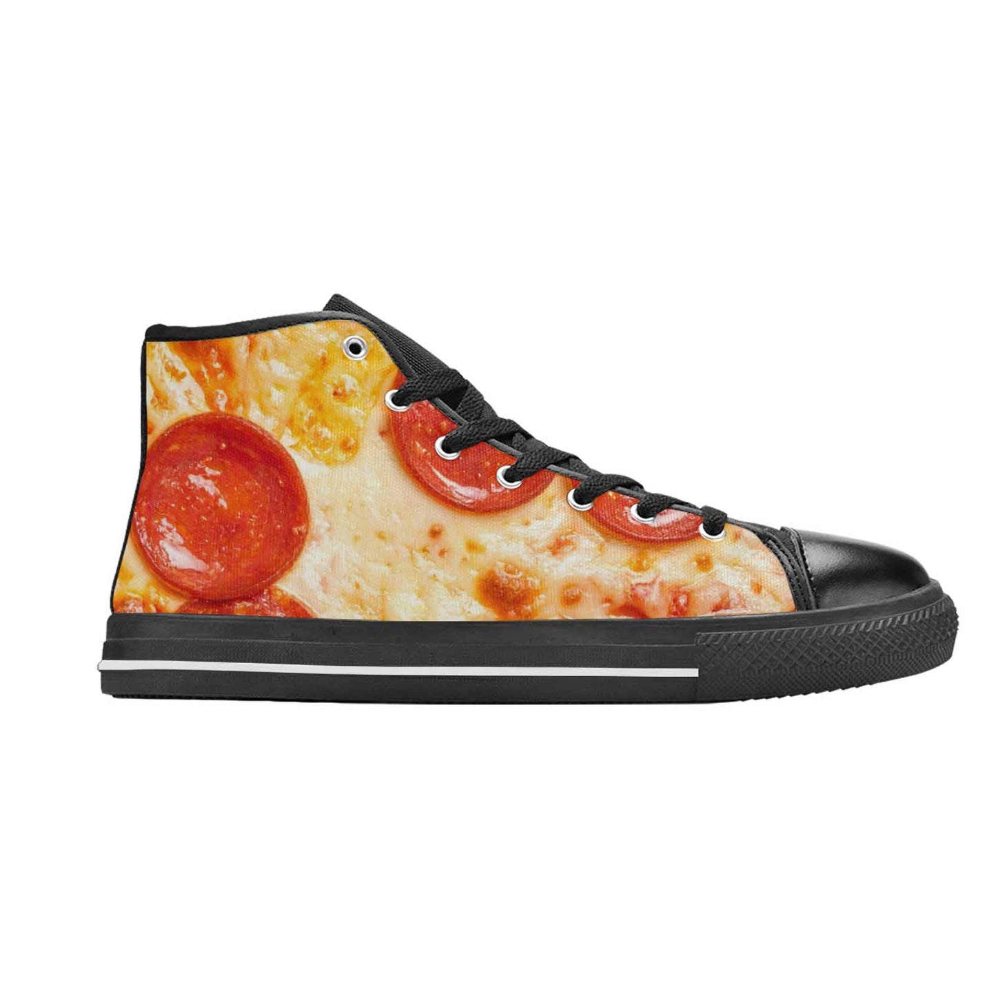 MEN'S Pepperoni Pizza Print High Top Canvas Dreamcore Custom Sneakers