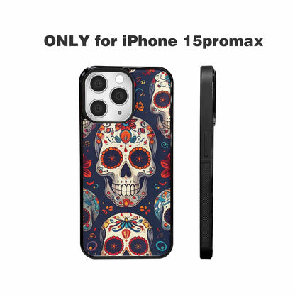 iPhone 15 Pro Max Case — Day Dead Sugar Skull Art 100s, Custom Art Phone Cover