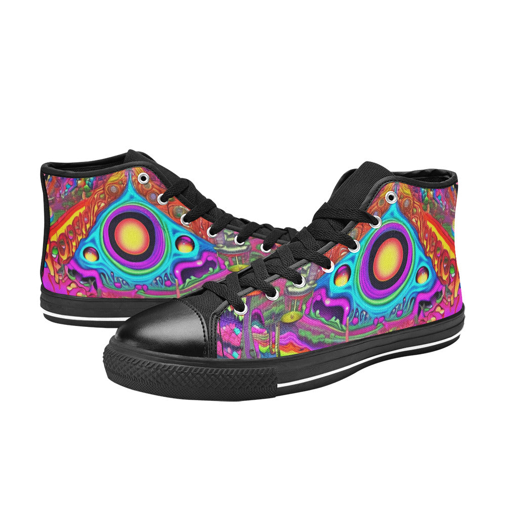 MEN'S Trippy World Art Men’S High Top Canvas Grunge Shoes