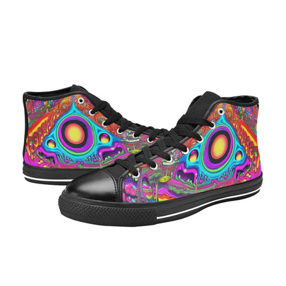 MEN'S Trippy World Art Men’S High Top Canvas Grunge Shoes