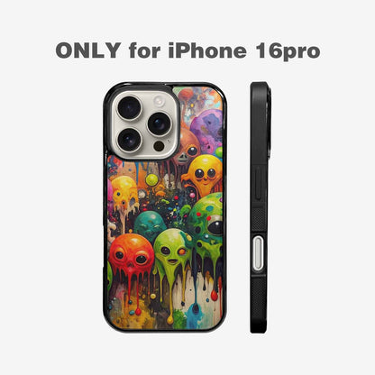 iPhone 16 Pro Case — Aliens Camomelting Aliens Patt Tuu, Custom Art Phone Cover
