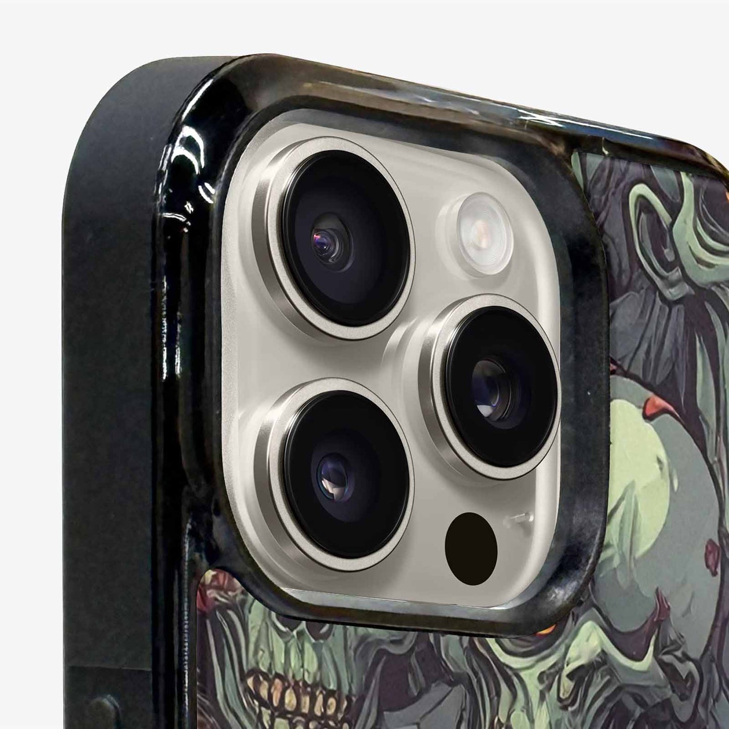 iPhone 15 Pro Max Case — Zombie Head Pattern Hundreds Of Small, Custom Print Case Cover