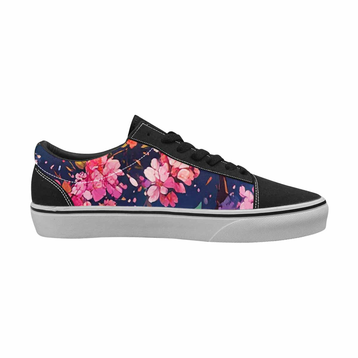 WOMEN'S Cherry Blossom Branch Cherry Lace-Up Canvas Kaleidoscope Sneakers
