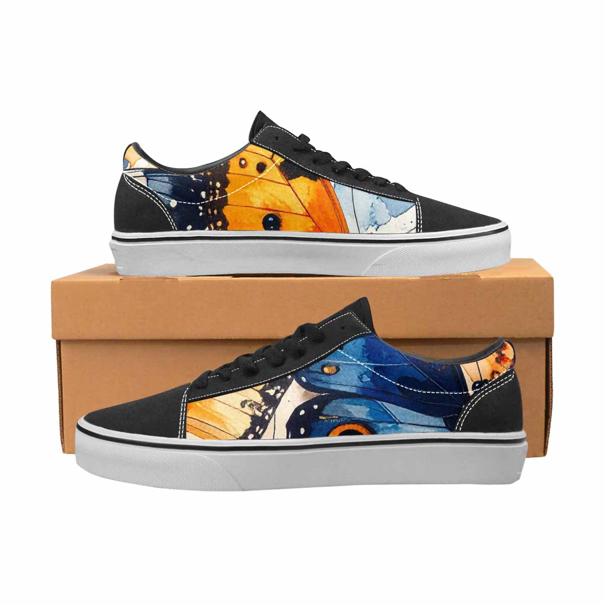 WOMEN'S Butterfly Wing Canvas Lace-Up Vivid Custom Sneakers