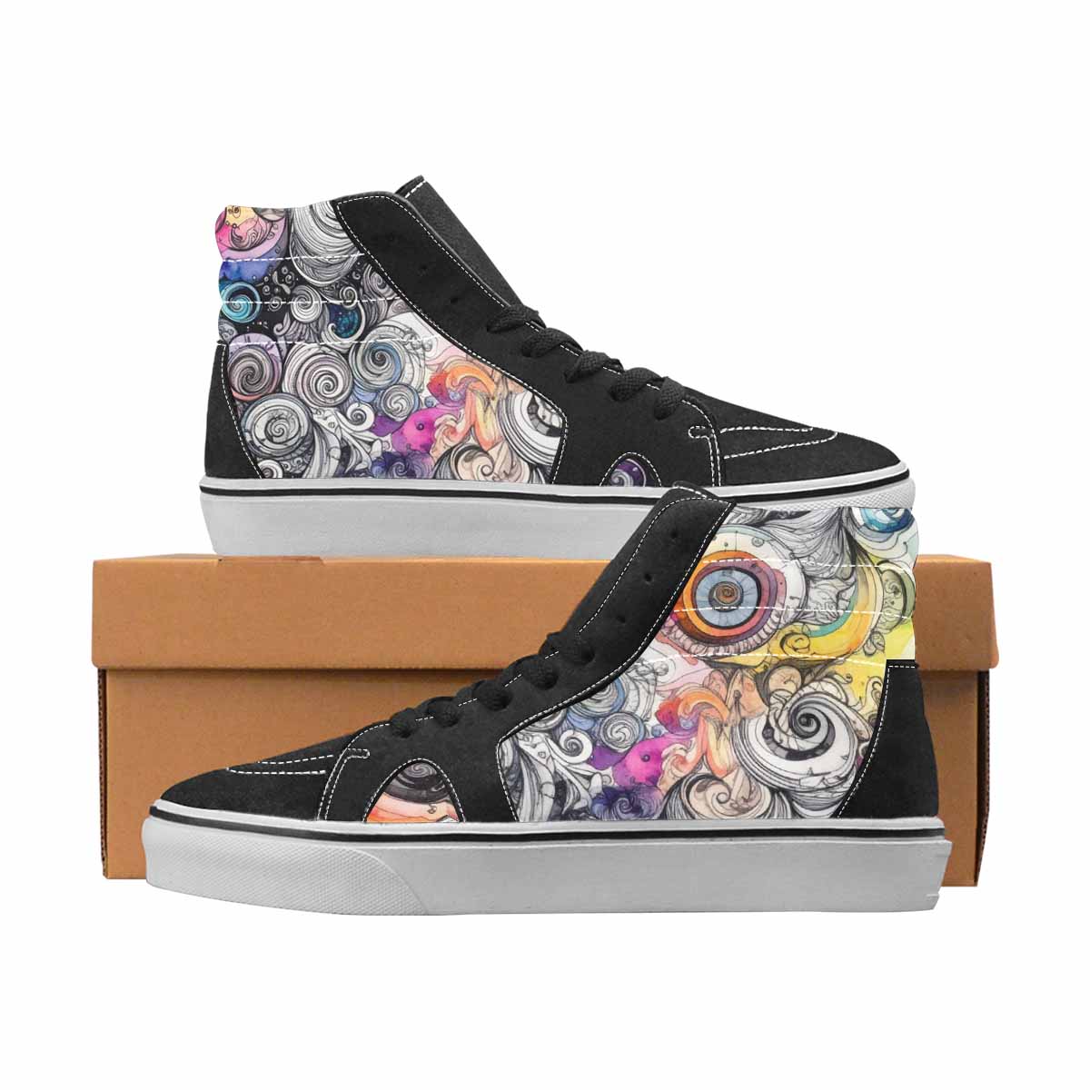 WOMEN'S Tie Dye High Top Canvas Original Design Dreamcore Custom Printed Shoes