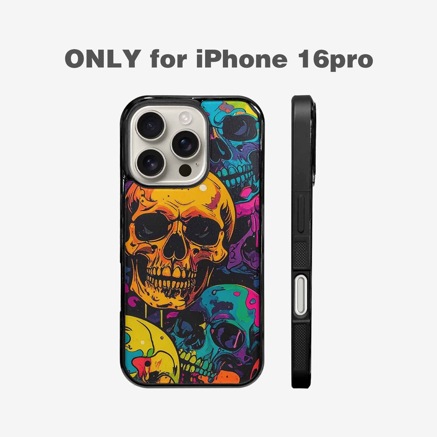 iPhone 16 Pro Case — 1000s Of Skulls Digital Camo Drip, Original Design Phone Case