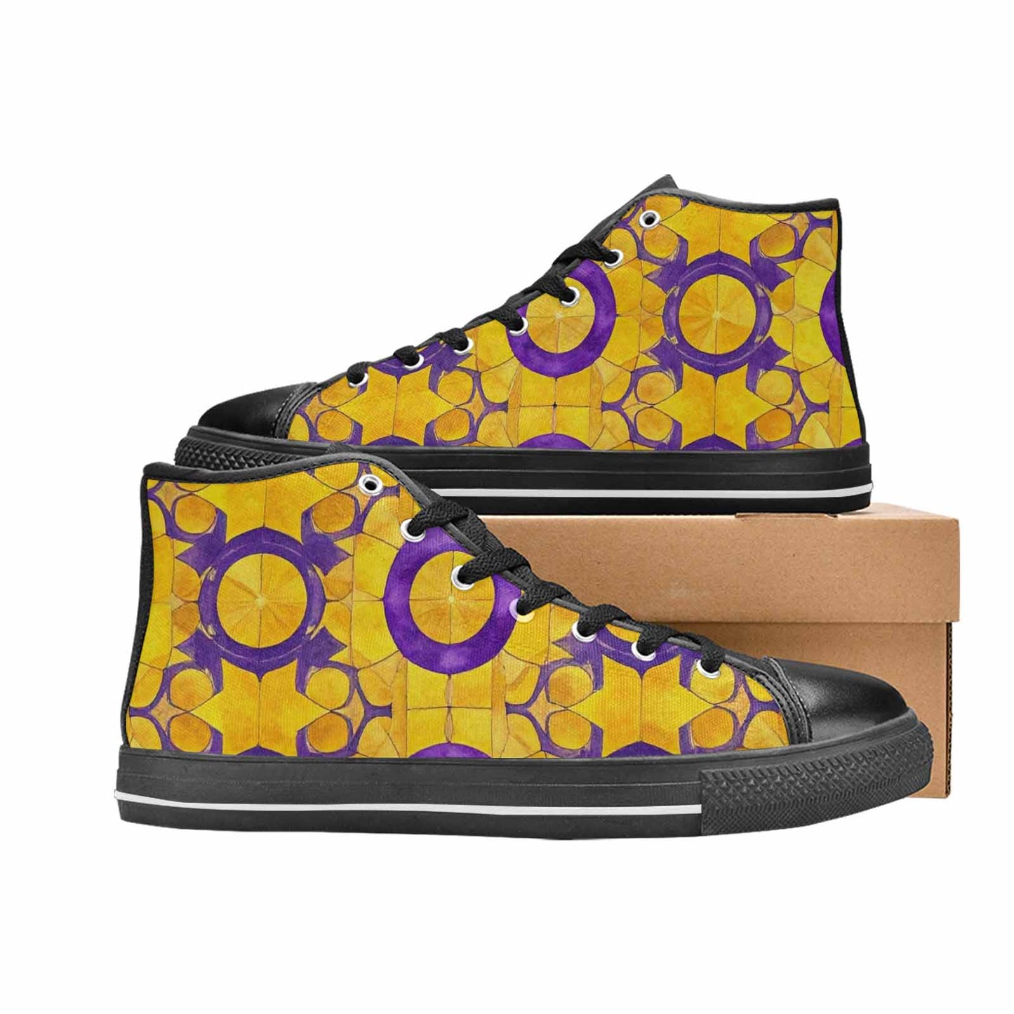 MEN'S Intersex Flag Color High Top Canvas Grunge Shoes