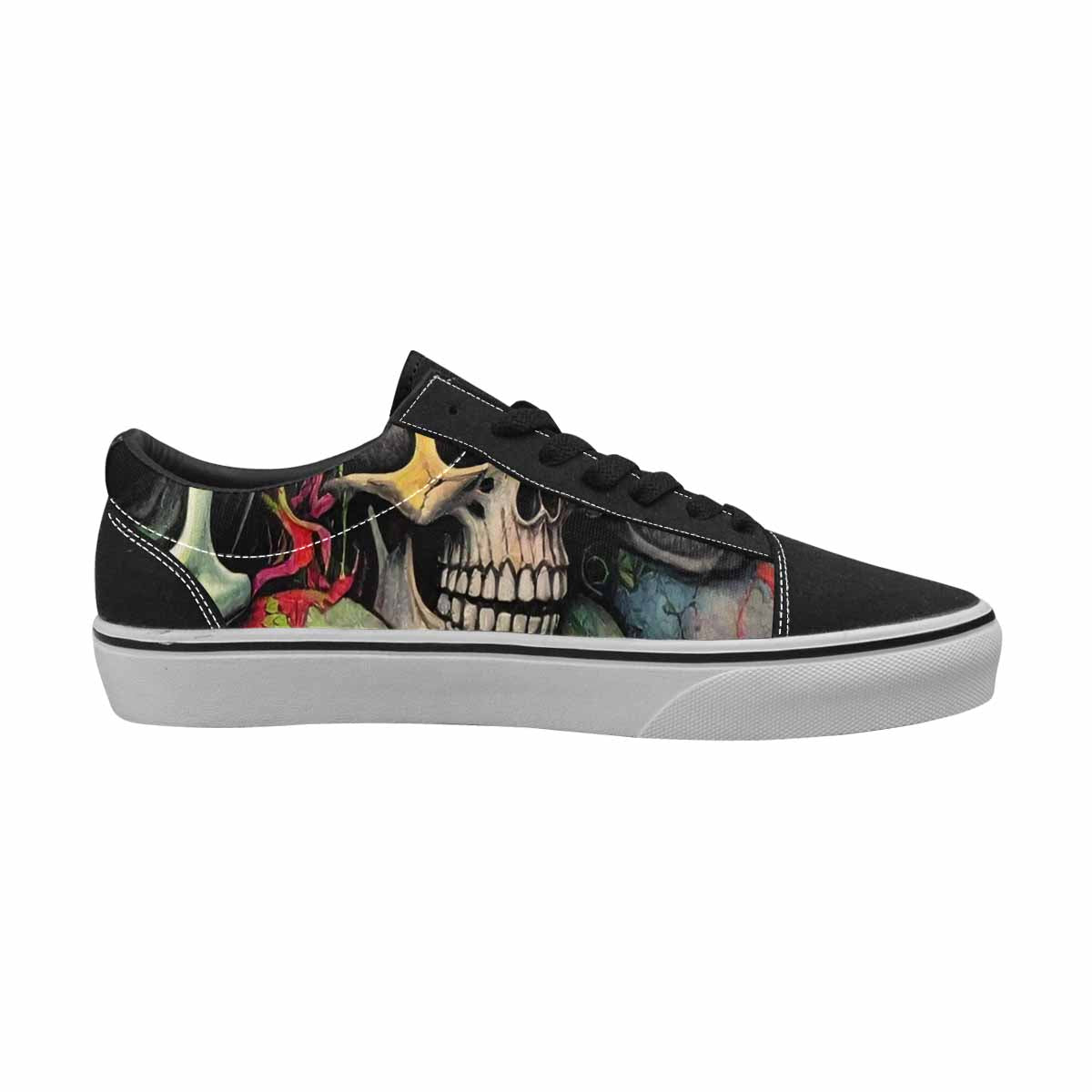 WOMEN'S Rainbow From Skull S Lace-Up Canvas Melting Art Sneakers