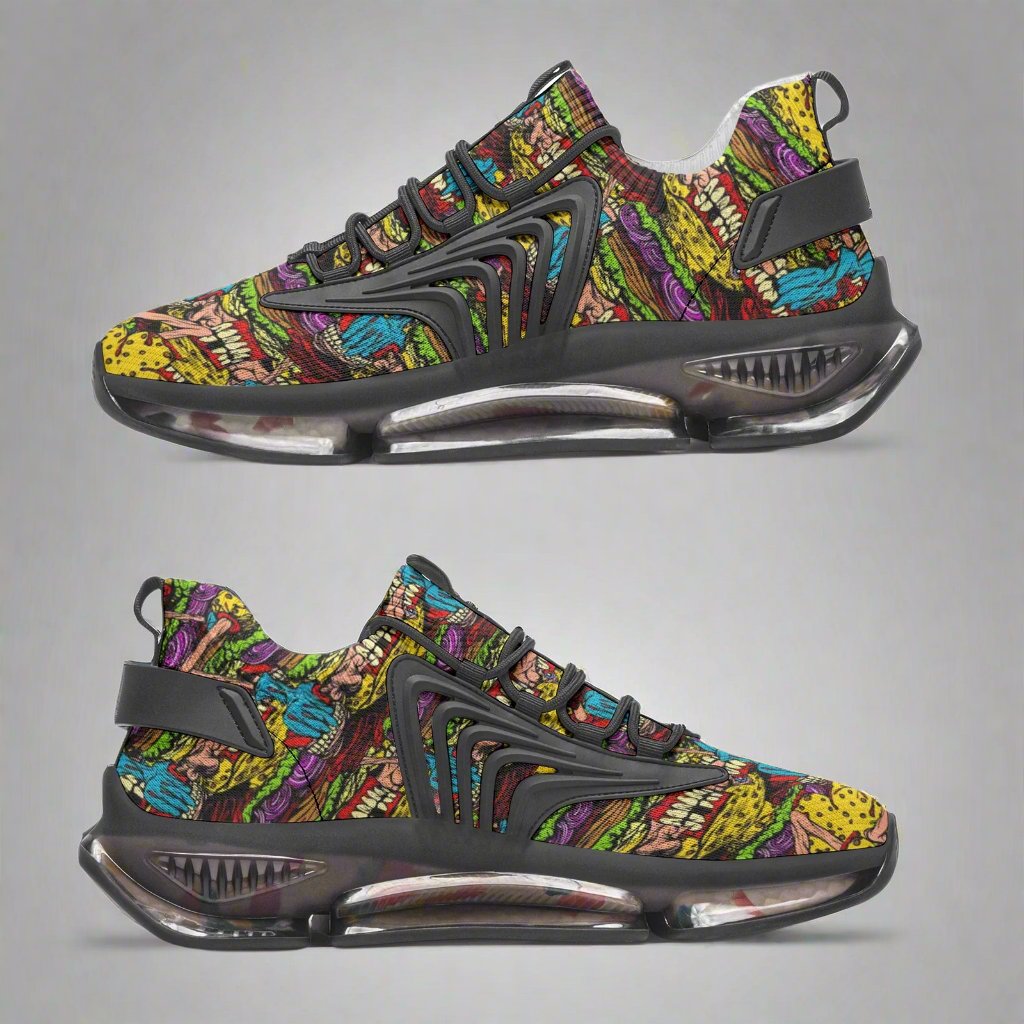 Dragon Neon Electric Unique UNISEX Bold Art - Freaky Shoes | Custom Art Sneakers