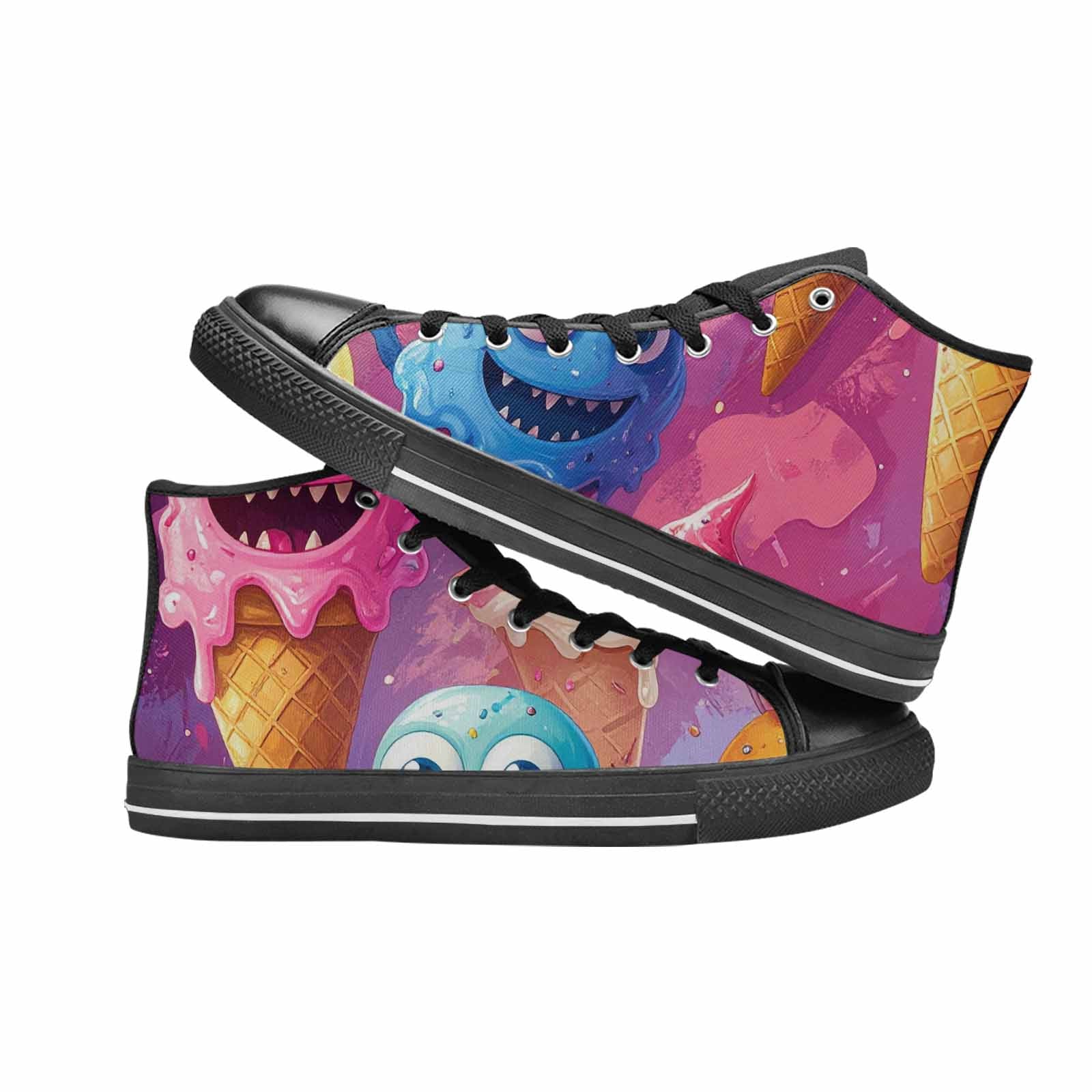 MEN'S Melting Icecream Cone Monster High Top Canvas Y2K Sneakers