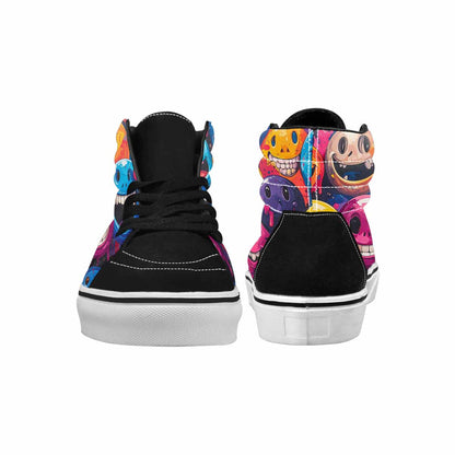 MEN'S Melting Moon Smiley High Top Canvas Y2K Custom Shoes