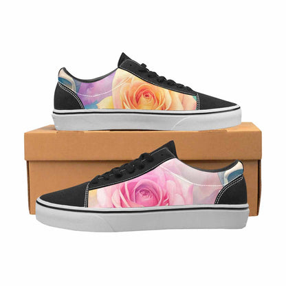 WOMEN'S Skulls Roses Candy Airbrush Canvas Lace-Up Wallpaper Art Custom Shoes