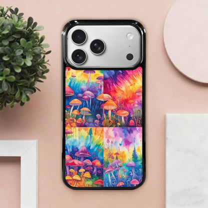 iPhone 17 Pro Max Case — Mushrooms Tie Dyemushrooms Pat Tie Dye, Custom Print Case Cover