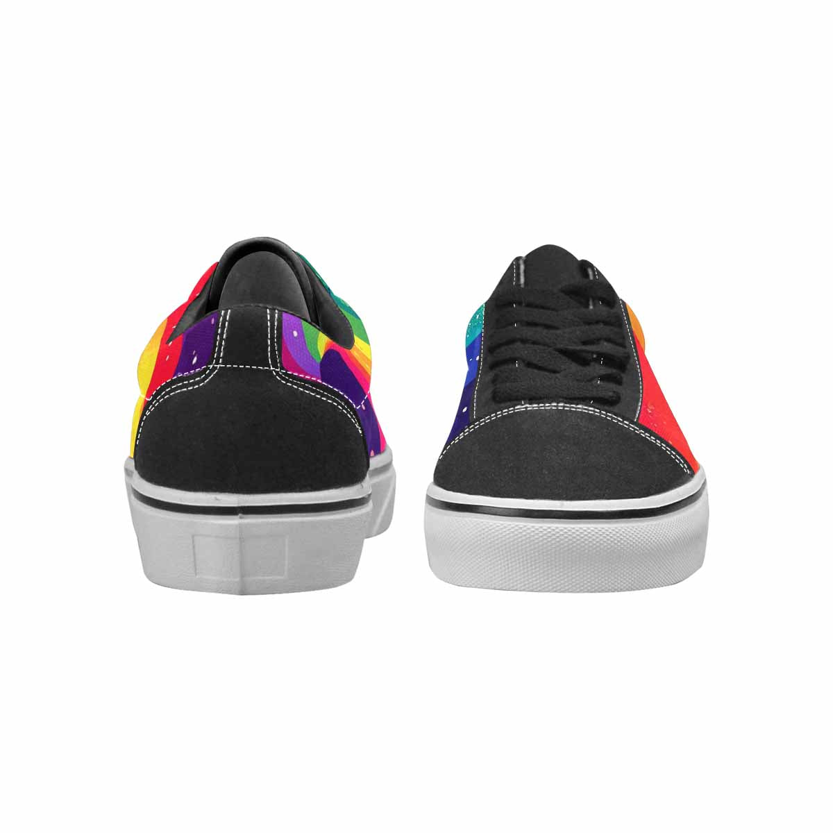 WOMEN'S Rainbow Pride Galaxy Canvas Lace-Up Vibrant Chaos Shoes