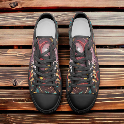 Peacock Magenta Gold Unique Bold Art - Freaky Shoes | Custom Art Sneakers
