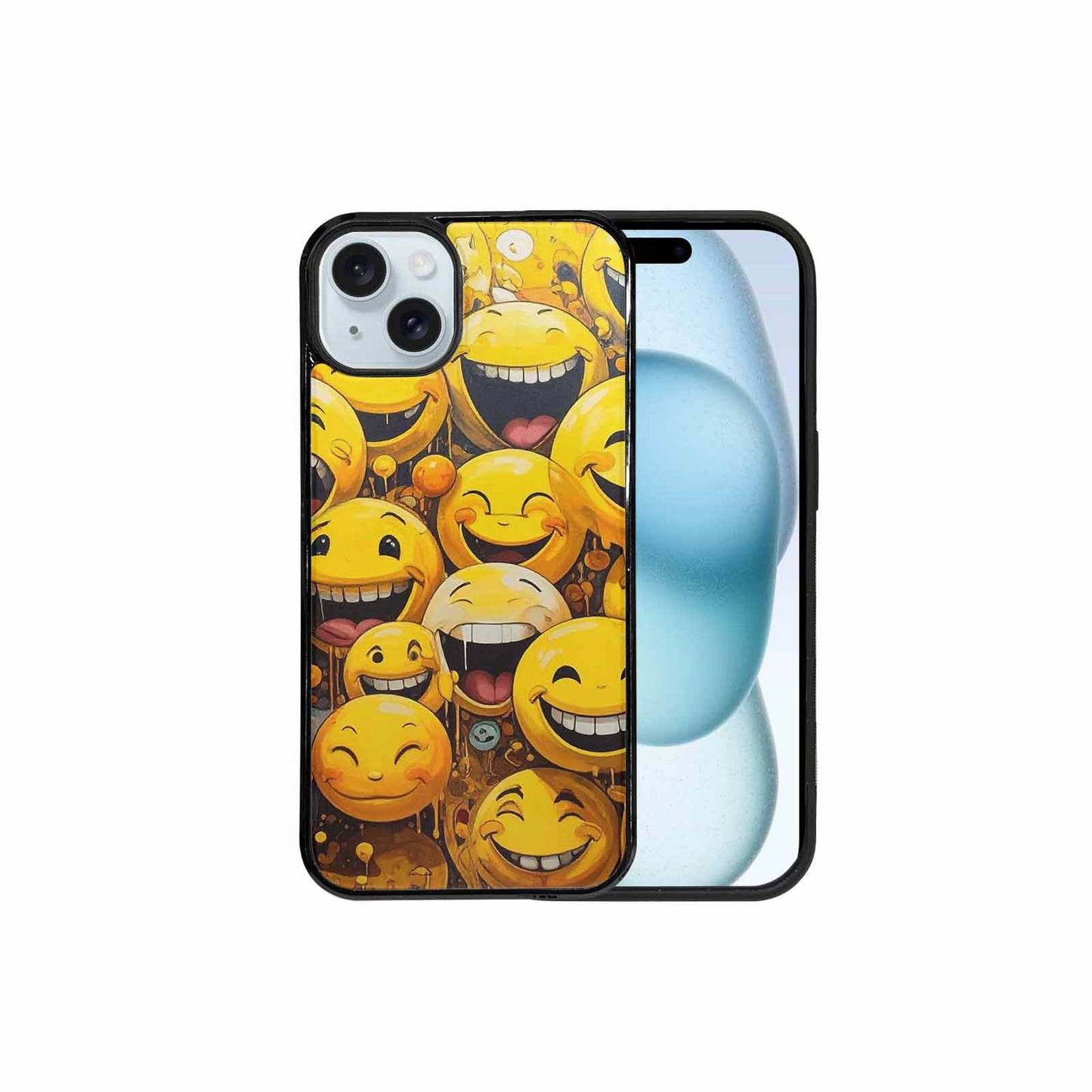 iPhone 15 Plus Case — Melting Moon Smiley Red Splatt Pvn, Original Design Phone Case
