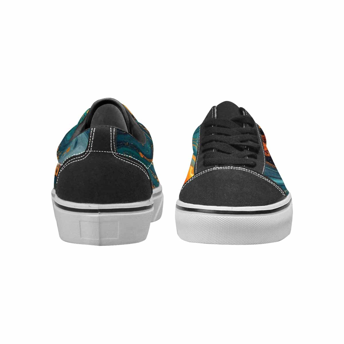 WOMEN'S Marble Dark Canvas Lace-Up Neon Fantasy Shoes