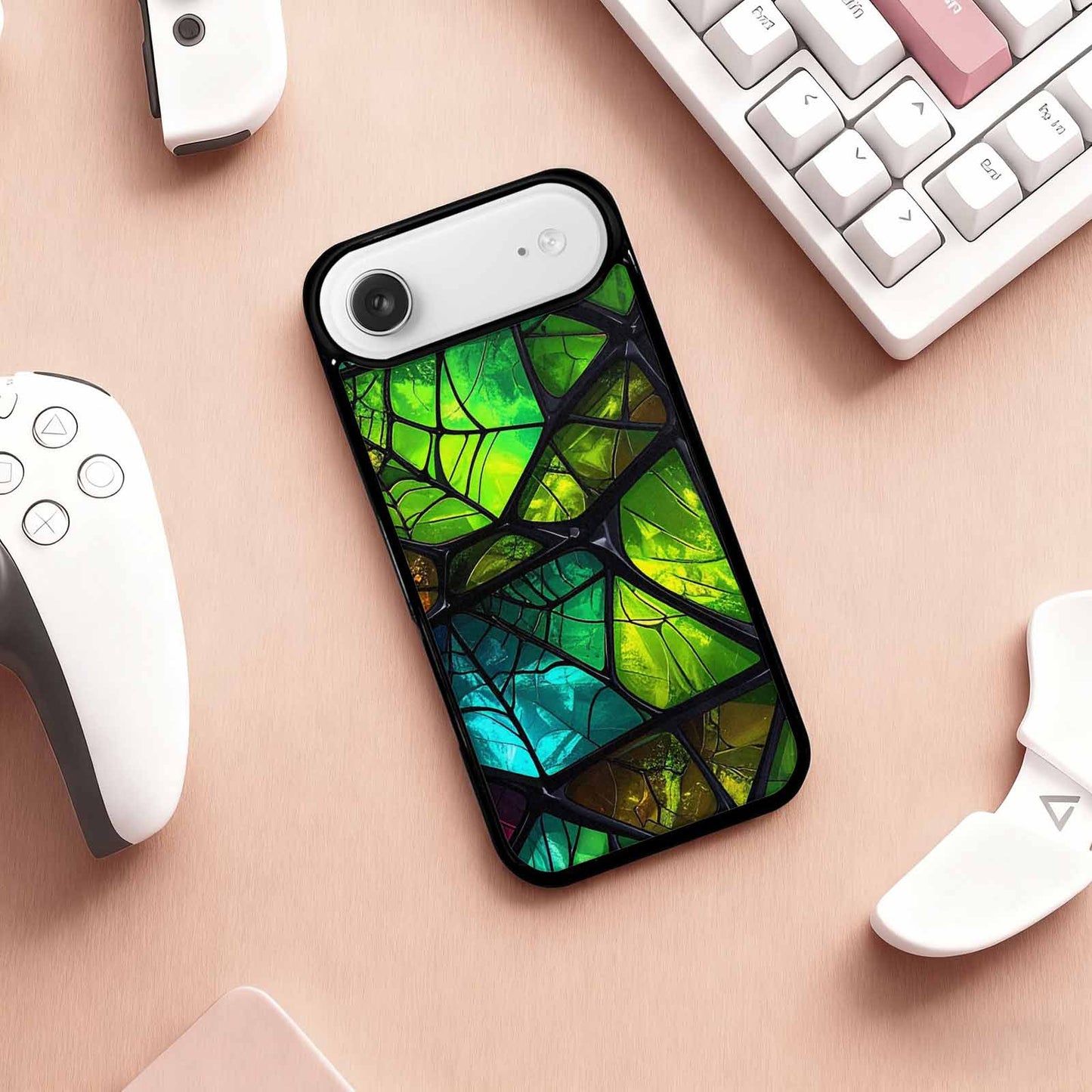 iPhone 17 Air Case — Neon Camo Spider Web Camo, Personalized Phone Case