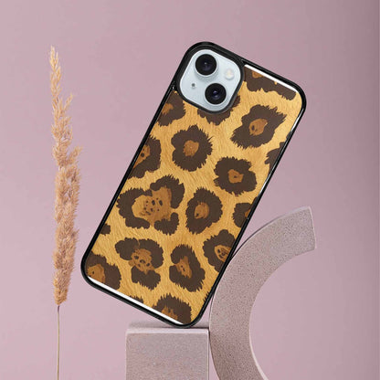 iPhone 15 Plus Case — Classic Leopard Print Warm Golden Tan, Original Design Phone Case