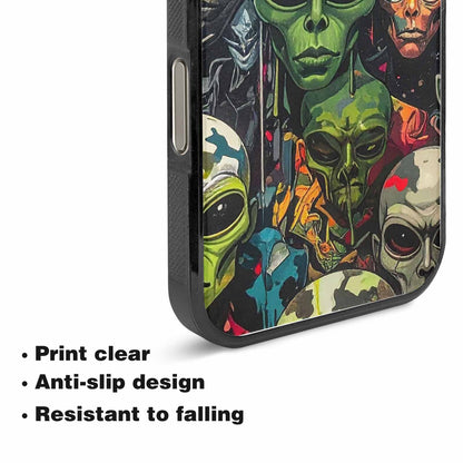 iPhone 15 Pro Max Case — Aliens Camo Aliens Pattern Hundreds Of, Custom Designed Case Cover