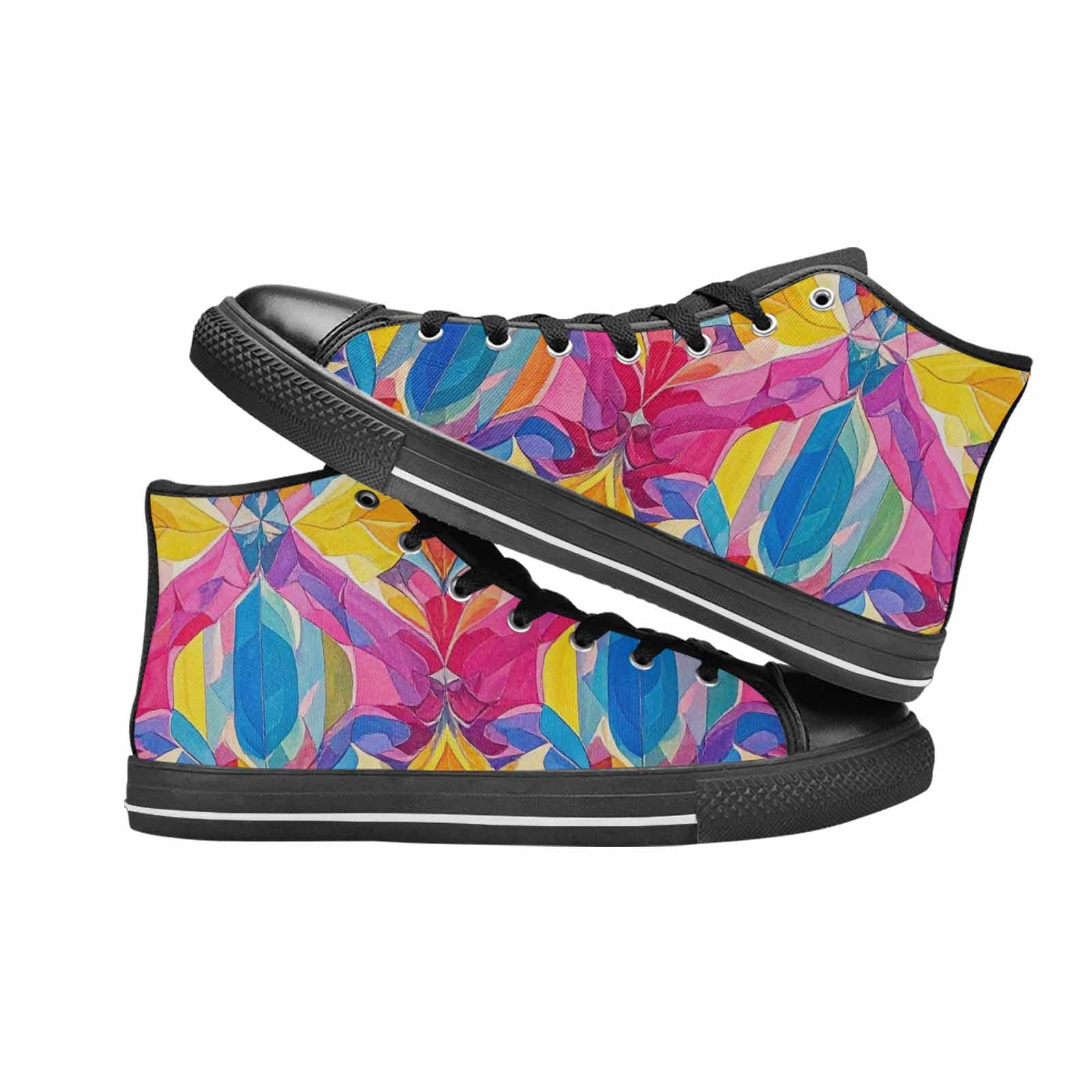 MEN'S Pansexual Flag Color High Top Canvas Aesthetic Custom Sneakers