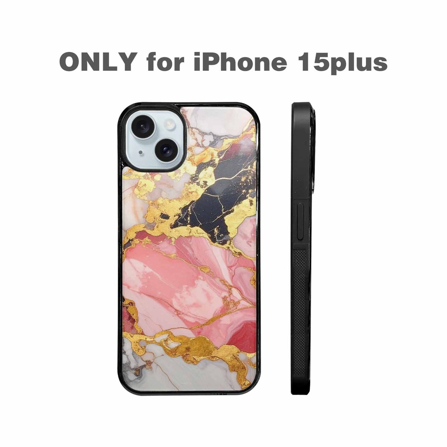 iPhone 15 Plus Case — Marble Vein Marble Veins Pattern Hundreds, Custom Art Phone Cover