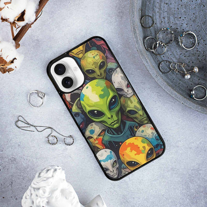 iPhone 16 Plus Case — Aliens Camo Aliens Pattern Hundreds Of, Custom Made Phone Cover